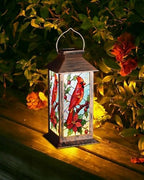 Fussion Solar Lanterns Outdoor Waterproof Garden Decor Birthday Gifts for Women Mom Grandma Sister, Hanging LED Plastic Solar Lights Outside Gardening Decorations for Yard Patio - Cardinal - 2 Pack - Image 2