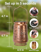 Mushroom Gifts for Women Mushroom Decor Solar Lantern Birthday Gifts Mothers Day Gifts for Mom Grandma Sister Friend Garden Decor Metal Solar Lights Outside Decor for Backyard Patio Porch Lawn Pathway - Image 4