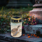 Poceacles Solar Candle Cemetery Solar Lights for Grave LED Garden Flameless Powered Pathway Lights Outdoor Waterproof with Dusk to Dawn Sensor, Sea Turtle Beach Print, 2 Pack - Image 3