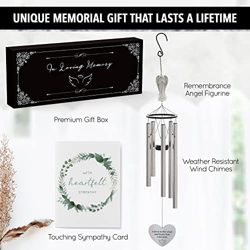 Angel Memorial Wind Chimes for Loss of Loved One - 34" Large Sympathy Wind Chimes, Memorial Gifts for Loss of Loved One Mother Father Husband Bereavement Chimes for Outside Deep Tone - Image 5