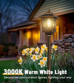 63" Solar Lamp Post Light 2 Pack, Solar Post Lights Outdoor Warm White - Image 6