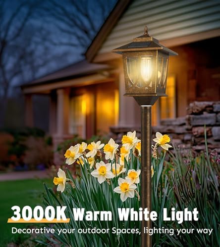 63" Solar Lamp Post Light 2 Pack, Solar Post Lights Outdoor Warm White - Image 6