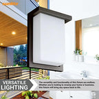 Sunlite 88673 8” Modern LED Wall Sconce Light, Outdoor Fixture, Adjustable 3 CCT 3000K-5000K, 12 Watts, 600 Lumens, Opal Shade, Oil Rubbed Bronze, Indoor for Bathrooms, Garage, Hallways & Entryways - Image 4