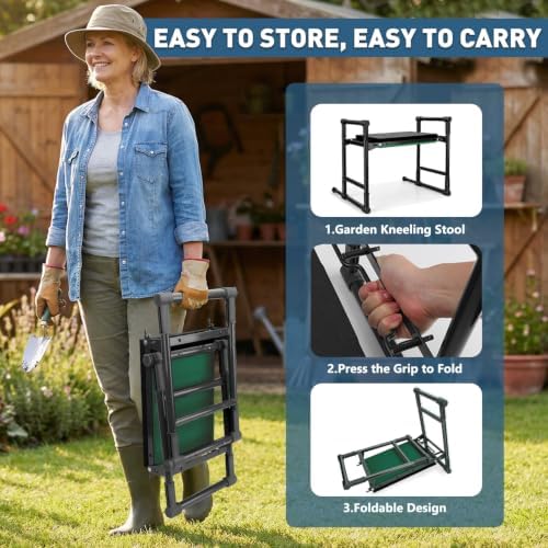 Garden Kneeler and Seat for Seniors – Heavy Duty Anti-Tip Gardening Stool - Image 6