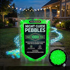 2026 Colorful Glow-in-the-Dark Garden Stones, Night Luminous Pebbles, Rainbow Glowing Stepping Rocks, Outdoor Landscaping Decor, Glowing Gravel for Fish Tank Aquarium Yard Pathway(Green,1000pcs) - Image 2