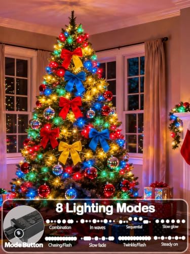 2 Pack Extendable Multicolor Christmas String Lights Indoor Outdoor 400 LED - Image 2