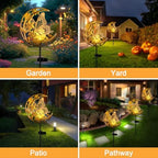SHANGTIANFENG Butterfly Lights Outdoor Decor - Moon & Bird SolaGardenLights Waterproof, Auto On/Off Pathway Lighting for Yard/Lawn/Patio, Handcrafted Metal Solar-Stake-Lights for Outside Decorations - Image 5