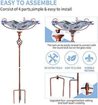 VCUTEKA Glass Bird Bath Outdoor Birdfeeder with Metal Stake Garden Decor - Image 6