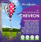 Hot Air Balloon Hanging Garden Spinner 16" - Vibrant Chevron Design, Weather-Resistant Outdoor Decor, Durable & Lightweight for Patios, Yards, and Gardens - Eye-Catching Wind Spinner - Image 2