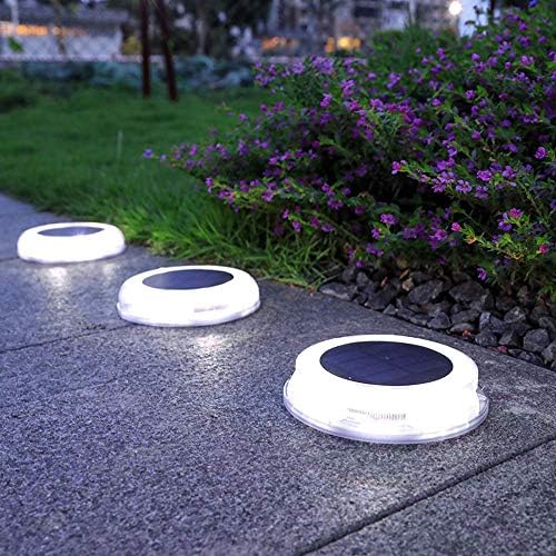 Solar Ground Lights, 12 Lamp Beads Led Solar Garden Lights Outdoor Waterproof for Landscape Lighting Lawn Pathway Yard Driveway In-Ground Disk Buried Lights,White Light - Image 3