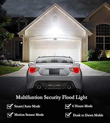 EMANER Security Lights Outdoor, Flood Lights Hardwired AC Power, Motion Sensor/Dusk to Dawn/ 6Hrs/Eco Dim 4 Working Modes, 280W Equiv. 5000K, Exterior Security Floodlight for Yard/Garage/Patio, 2Pack - Image 3