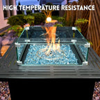 GasSaf 1/4" Caribbean Blue Fire Glass Reflective Tempered Fireglass, 10lb - Image 5