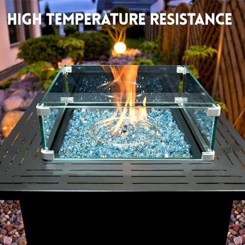 GasSaf 1/4" Caribbean Blue Fire Glass Reflective Tempered Fireglass, 10lb - Image 5