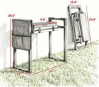 2-in-1 Garden Kneeler & Seat 330lb Capacity Folding Bench Tool Pouch - Image 2