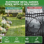 Garden Fence, 32in (H) x24ft (L) Garden Fencing Animal Barrier, 12 Panels - Image 6
