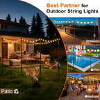 10 Pack String Light Poles for Outside, Upgraded Heavy-Duty Metal Poles for Outdoor String Lights with Fork, Adjustable Lighting Hanging Accessories for Patio Decor Pergola Backyard Garden Decorations - Image 3