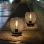 JHY DESIGN Set of 2 Metal Cage LED Lantern Battery Powered Lamp Cordless Accent Light with LED Edsion Style Bulb Great for Weddings Patio Events for Indoors Outdoors（Diamond Shape - Image 5