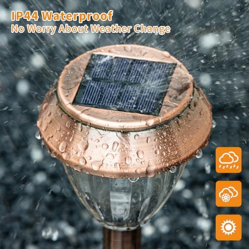 6 Pack Solar Pathway Lights Outdoor, New Upgraded Adjustable Warm & Cool White Solar Lights Outdoor Waterproof, Solar-Powered Garden Light for Path, Walkway, Yard, Driveway, Lawn, Backyard Decor - Image 5