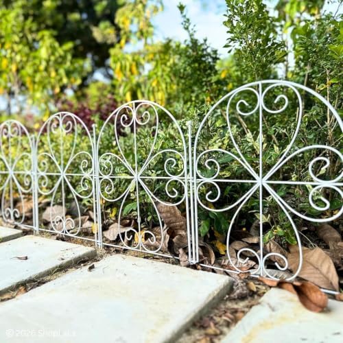 ShopLaLa Garden Fence (10 Panels) 12.5inx16.5in White Metal Wire Fencing - Image 3