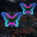 Solar Butterfly Lights Outdoor,Butterfly Solar Lights for Outside, Solar Garden Decor, Outdoor Garden neon Lights,Pathway Butterfly Lights, Gifts for mom (Light Blue,2pack) by TOPREFORM