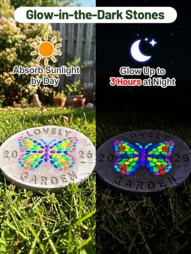 10in Glow in the Dark Stepping Garden Stone Kit, All-in-1 Family DIY Gifts - Image 4