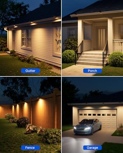 FALOVE 8 Pack Warm White Solar Powered Gutter Lights Outdoor Waterproof - Image 4