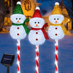 Snowman Solar Christmas Decorations Outdoor, Solar Pathway Stake Lights by Newhale