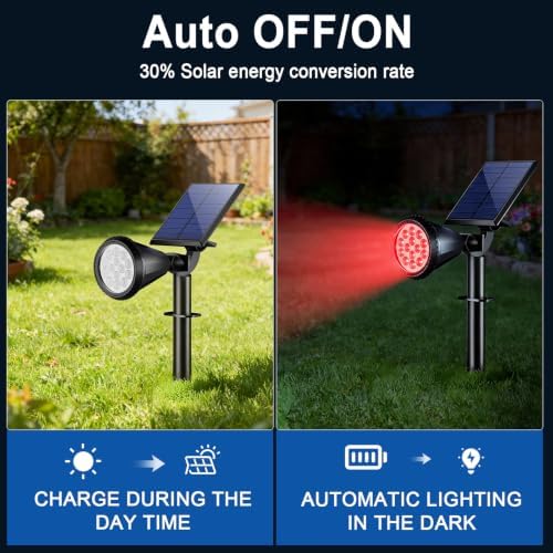 WELALO Solar Lights Outdoor Waterproof Flag Spotlights 2 Pack (Colored) - Image 6