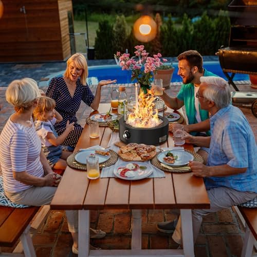15.7" Propane Gas Fire Pit Side-Mounted, Portable Tabletop Fireplace, FP038 - Image 6