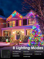 Solar Christmas Lights Outdoor 6 Pack 198FT 600LED String Lights Multicolor - Image 2