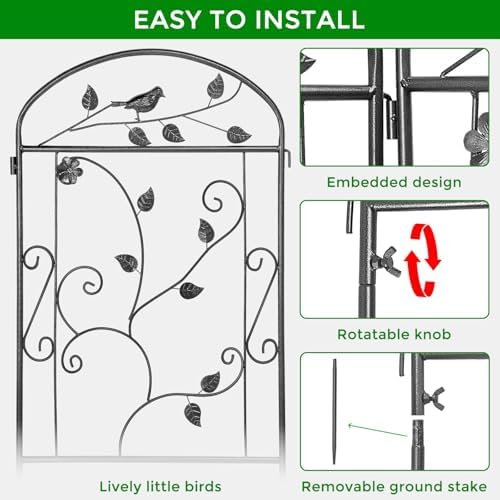 4 Pack Garden Trellis for Climbing Plants, 71 x 20 inch Rustproof Heavy Duty Metal Trellis for Climbing Rose Vine Clematis, Perfect for Premium Patio Decor & Luxury Outdoor Garden Design, Silver Gray - Image 5
