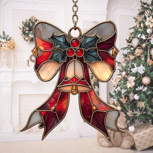 Winter Scarf Knot Mistletoe Acrylic Suncatcher by AVAGAN
