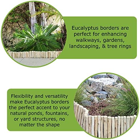 Forever Bamboo Natural Eucalyptus Wood Solid Log for Landscaping Edging Lawn Garden Fence Borders 72 in L x 6 in H x 1.25 in D - Image 6