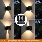 Mille Lucciole 12W 4Pack Outdoor Wall Lights Exterior/Interior,LED Black Outdoor Wall Sconces Light Fixtures Modern,IP65 Waterproof Square Aluminum Wall Lamps, Up and Down Lights 3000K Warm Lights - Image 3