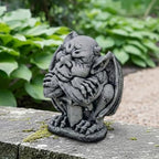 OLOMA Medieval Sleeping Gargoyle Concrete Garden Statue Winged Demon Gothic Outdoor Garden Decor Lawn Ornament Stone Mythical Creature Sculpture Yard Patio Porch Landscape Accent Gift - Image 3