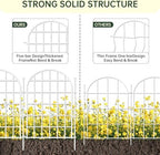 13.8ft(L) x 17in(H) Panels Garden Fence, 12 Panels Arched No Dig Fence, Decorative Animal Barrier Fencing with Ground Stake, Rustproof Metal Garden Edging Border for Dog, Outdoor Patio Decor, White - Image 5