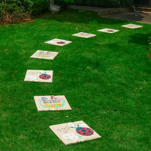 4Pcs Large Stepping Stones Outdoor Garden Walkway, Durable Plastic Pavers for Patio, Pathway, and Landscaping, Weatherproof Stepping Stones with Ground Stakes for Easy Installation (Square Butterfly) - Image 7