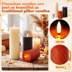 Retisee 3 Pcs 6/8/12" Fall Flameless LED Candles Decorations for Home - Image 3
