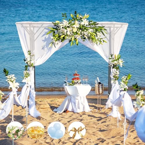 Garden Arch Trellis 106.3"L*106.3"H Sturdy & Rustproof Large Flat Top Arbor - Image 7