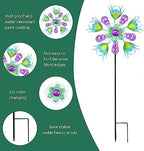 Solar Peacock Wind Spinners for Yard & Garden - 40 Inch Metal Wind Sculpture, Kinetic Windmill with Multi Color LED Lights, Lawn & Patio Art Decor - Image 3