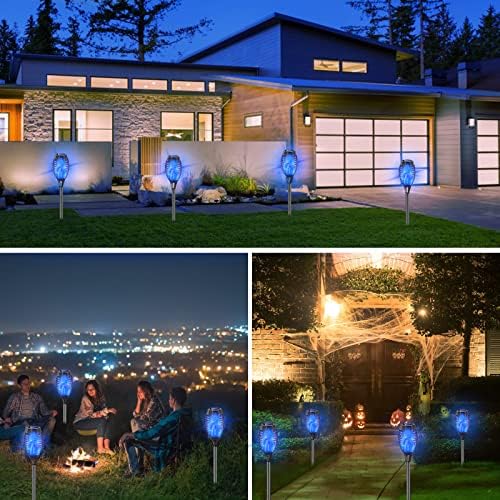 Blue Solar Lights Outdoor, 12 Pack Solar Torch Lights - Image 4