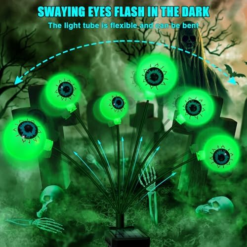 NBQQ Halloween Decorations Outdoor Solar Scary Eyeball Lights - Image 4