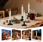 Enpornk 12 Pcs Window Candles with Sensor, Ivory with Black Holders - Image 6