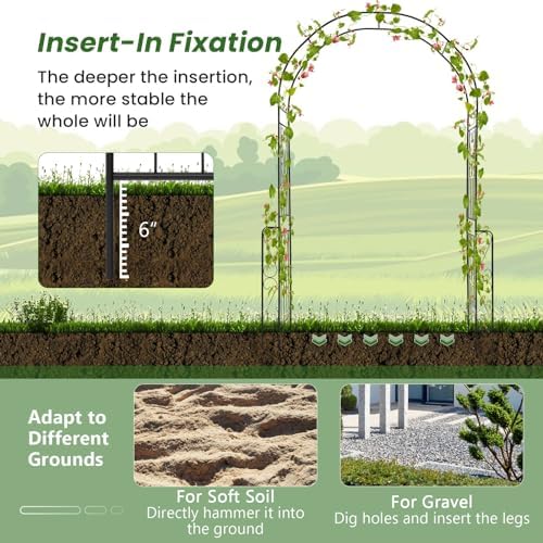 Giantex Garden Arch Trellis, 7.9 FT Metal Wedding Arbor for Ceremony - Image 4