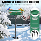 Heated Bird Baths for Outdoors, 100W Heated Birdbath Outside Winter, Green - Image 4