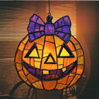 Jack-o'-Lantern Purple Tie Acrylic Suncatcher - Image 7