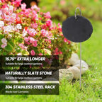 Colingmill 12 Sets Plant Labels Slate Plant Tags Garden Sign Marker Weatherproof Reusable Natural Slate Garden Sign Hanging Tag with Metal Stake and Pen for Outdoor Flower Vegetable(Oval) - Image 3
