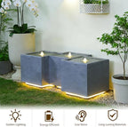 Sunlinua Small Modern Outdoor Water Fountain with 3 Led Lights - Image 4