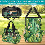 Green Succulent Cactus Garden Tool Bag with Hard Bottom and 10 Pockets - Image 4