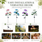 Fairy Hydrangea Solar Lights Outdoor Waterproof, 4Pcs Solar Flowers Outdoor Garden Realistic Artificial Flower Stake LED Garden Decor for Pathway Patio Yard Lawn (Pink (4Pcs)) - Image 7